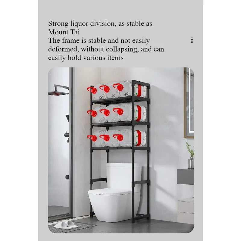 Multifunctional assembly washing machine rack 3-layer floor rack toilet storage rack