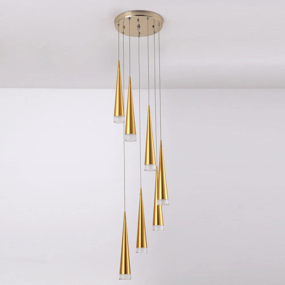 LED Stair Pendant Lights Modren Villa Indoor Lighting Hanglamp Shop Window Pendant Lamps 3/5/7/10/12/15 Heads Lamparas Luminaria