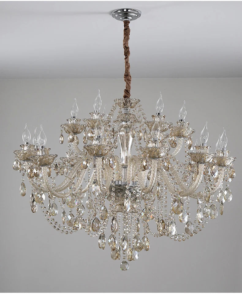 Luxury Living Room Decorate LED Ceiling Pendant Lights Indoor Hanging Lights Fixture Home Crystal Chandeliers Villa Lighting