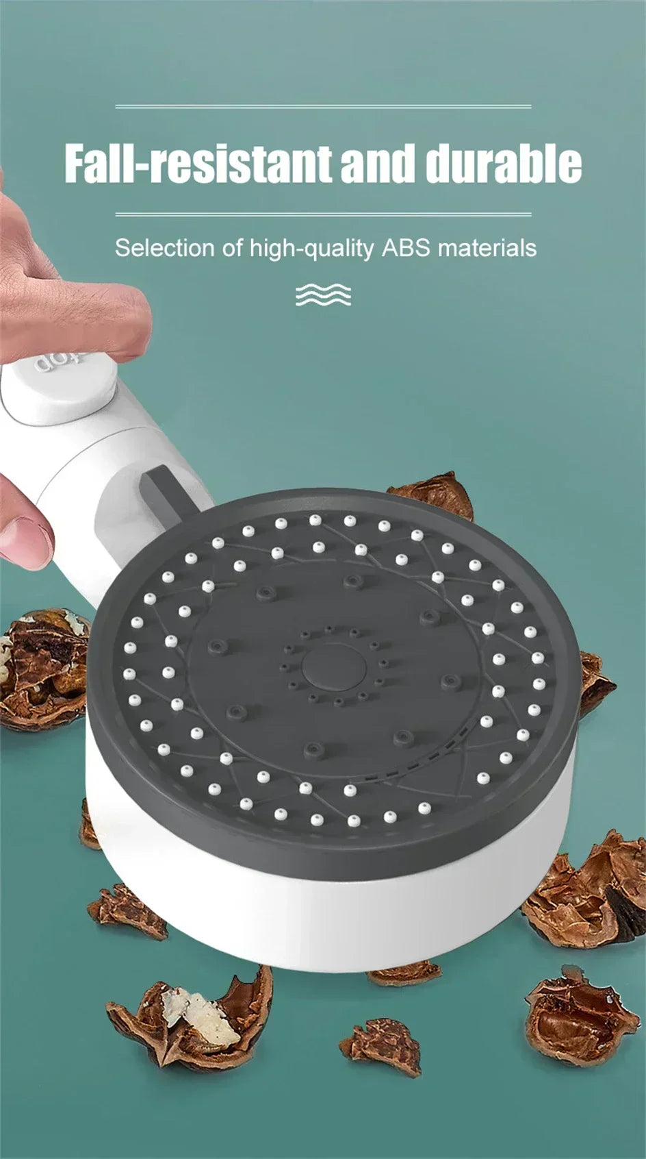 Bathing Showerhead Filtered Purify Water Filter One-Key on OFF Massage 10 Spray Modes High Pressure Shower Head Bath Accessory