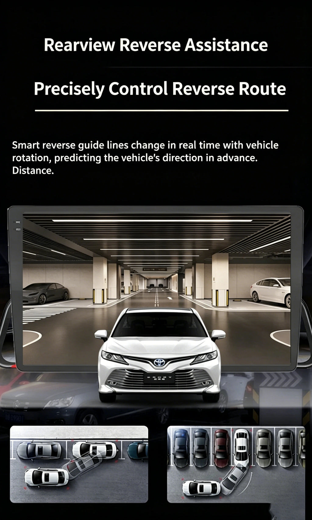 Car Camera HD Night Vision AHD/CCD Universal Dynamic Trajectory Reversing Camera Waterproof Fisheye 170 Degrees.