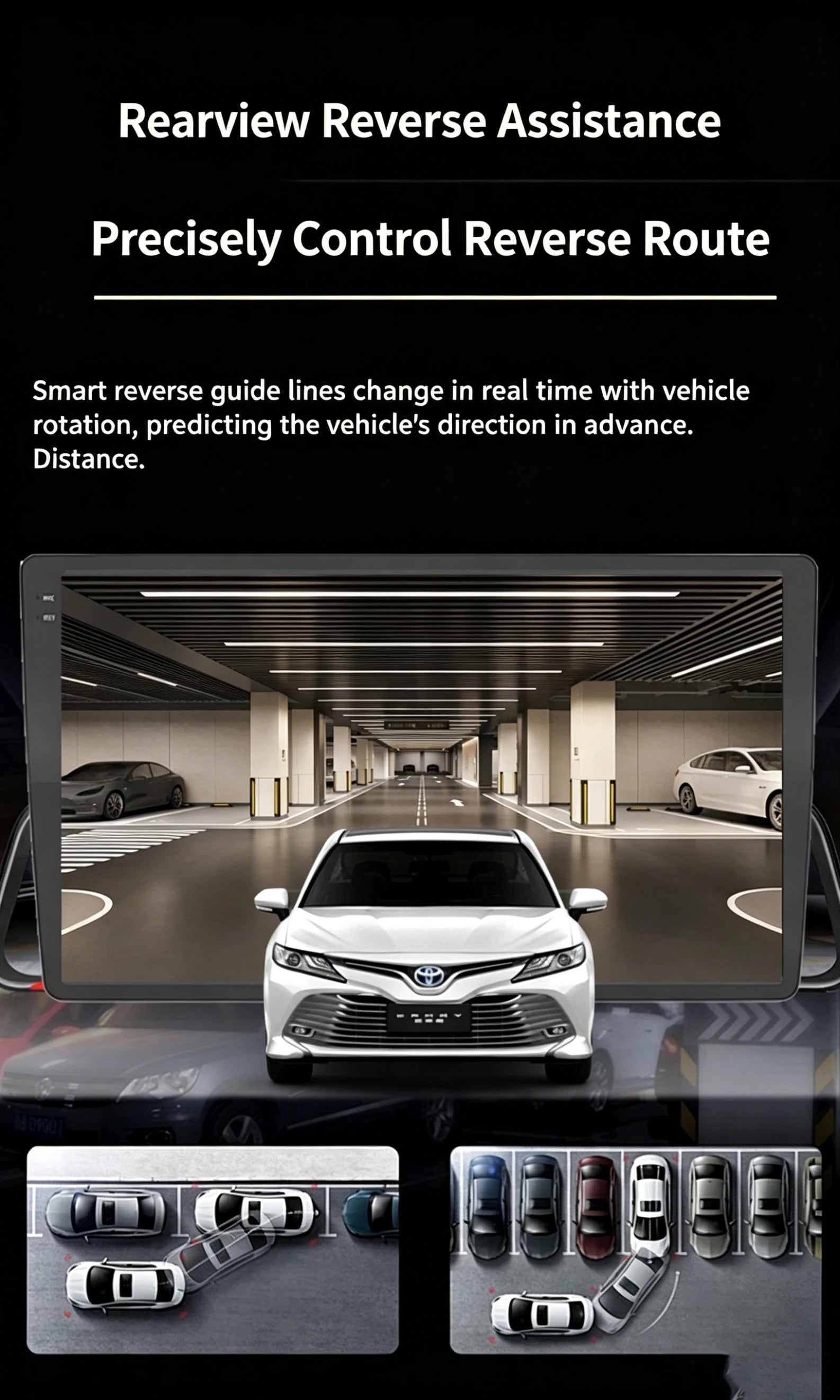 Car Camera HD Night Vision AHD/CCD Universal Dynamic Trajectory Reversing Camera Waterproof Fisheye 170 Degrees.