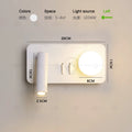 White wall lamp backlight 350 degree rotation adjustable wall lamp hotel bedroom bedside study reading desk lamp with switch