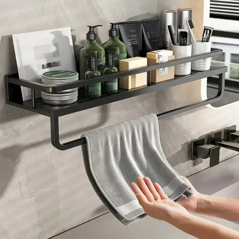 Black Bathroom Shower Room Storage Rack Toiletries Shelf Storage Is Perfect For Bathroom Item Storage