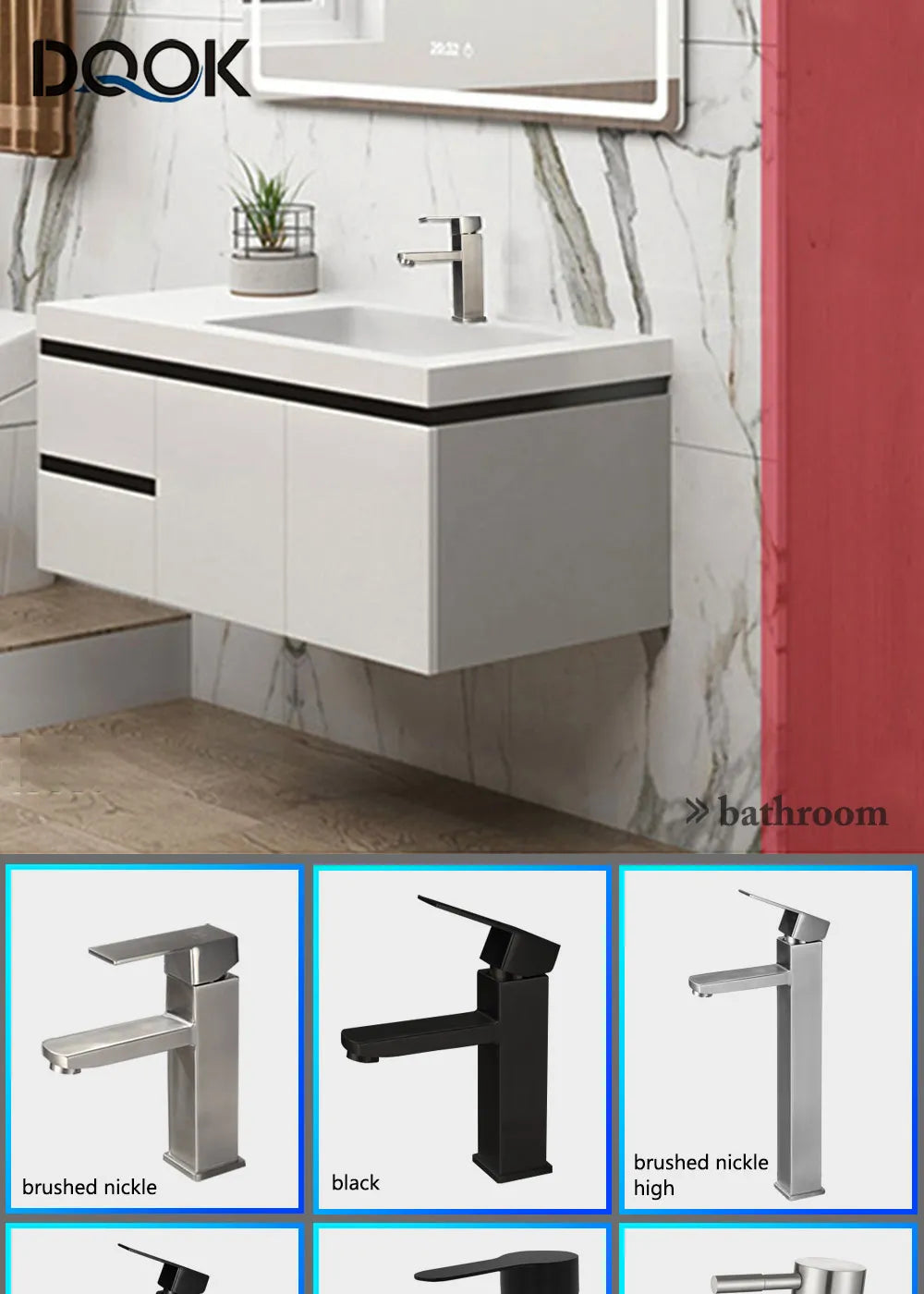 Bathroom Faucets Hot and Cold Mixer Faucets Vanity Bathroom Kitchen Deck Mounted Bathroom Sink Faucets（hose not include）