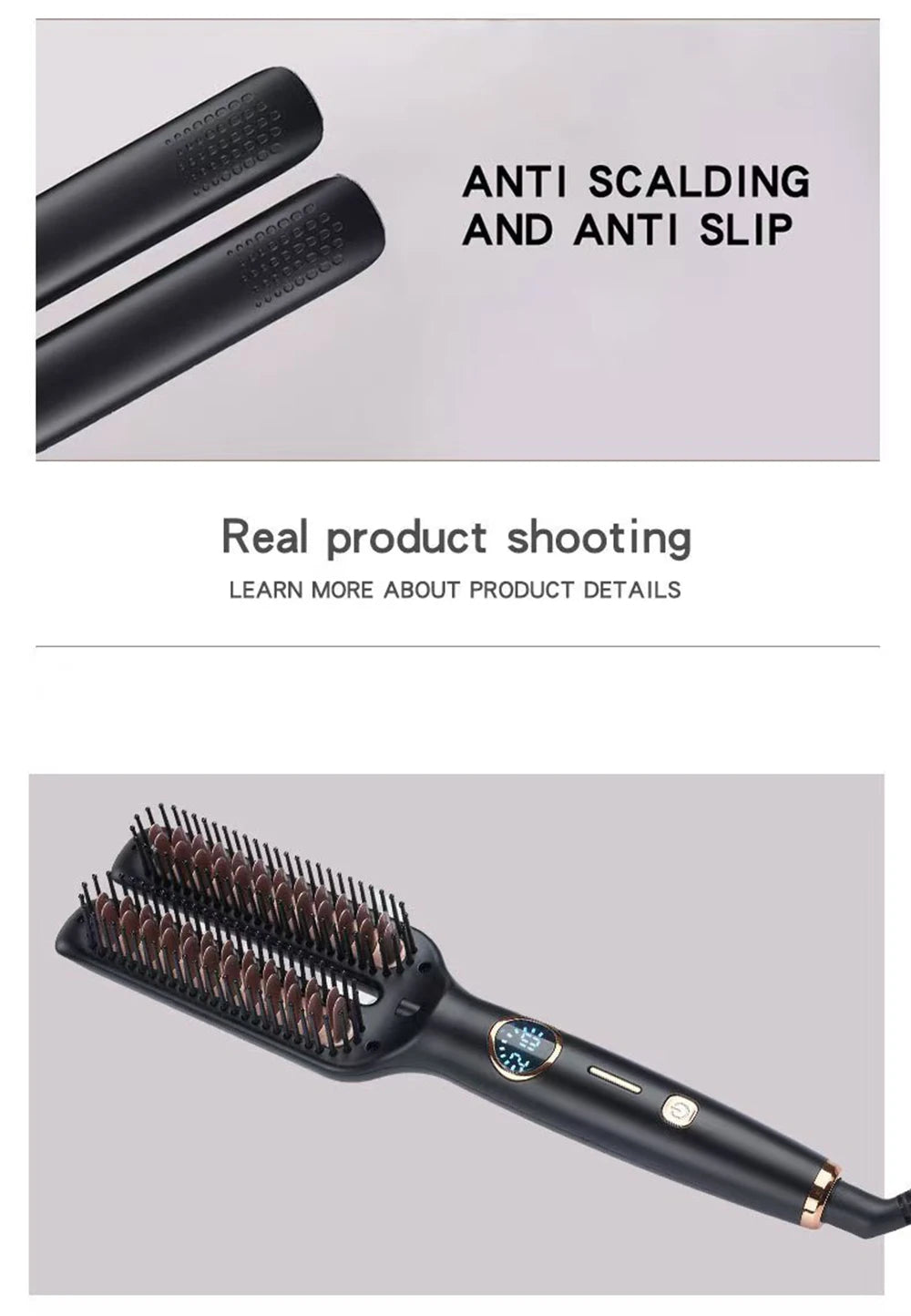 Electric  Double-tube Hot Comb Hair curler Hair Straightener Comb Negative Ion Anti-Scalding Styling Tool Straightening Brush