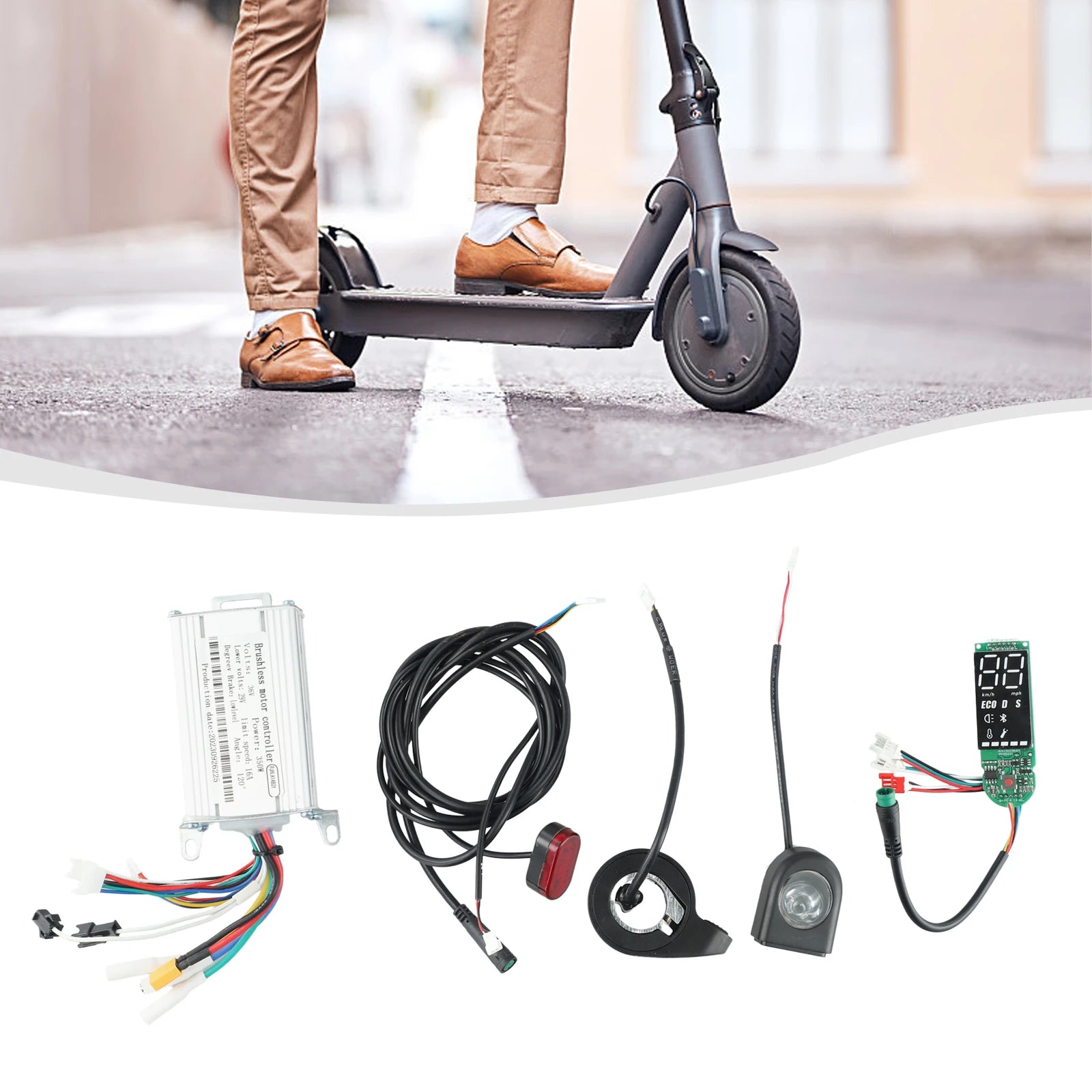 36V 350W 15A Scooter Controller Electric Scooter Controller Display Dashboard Accelerator Scooter Replace Suit For E-Scooter
