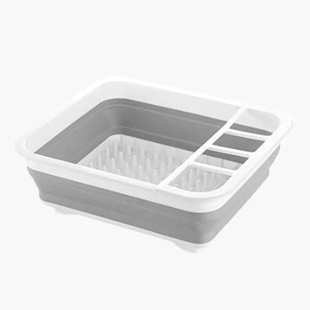Kitchen Foldable Dish Rack Storage Water Leakage Tableware Bowl Dinnerware Drain Bowl Tray Home Drying Rack Washable Plastic