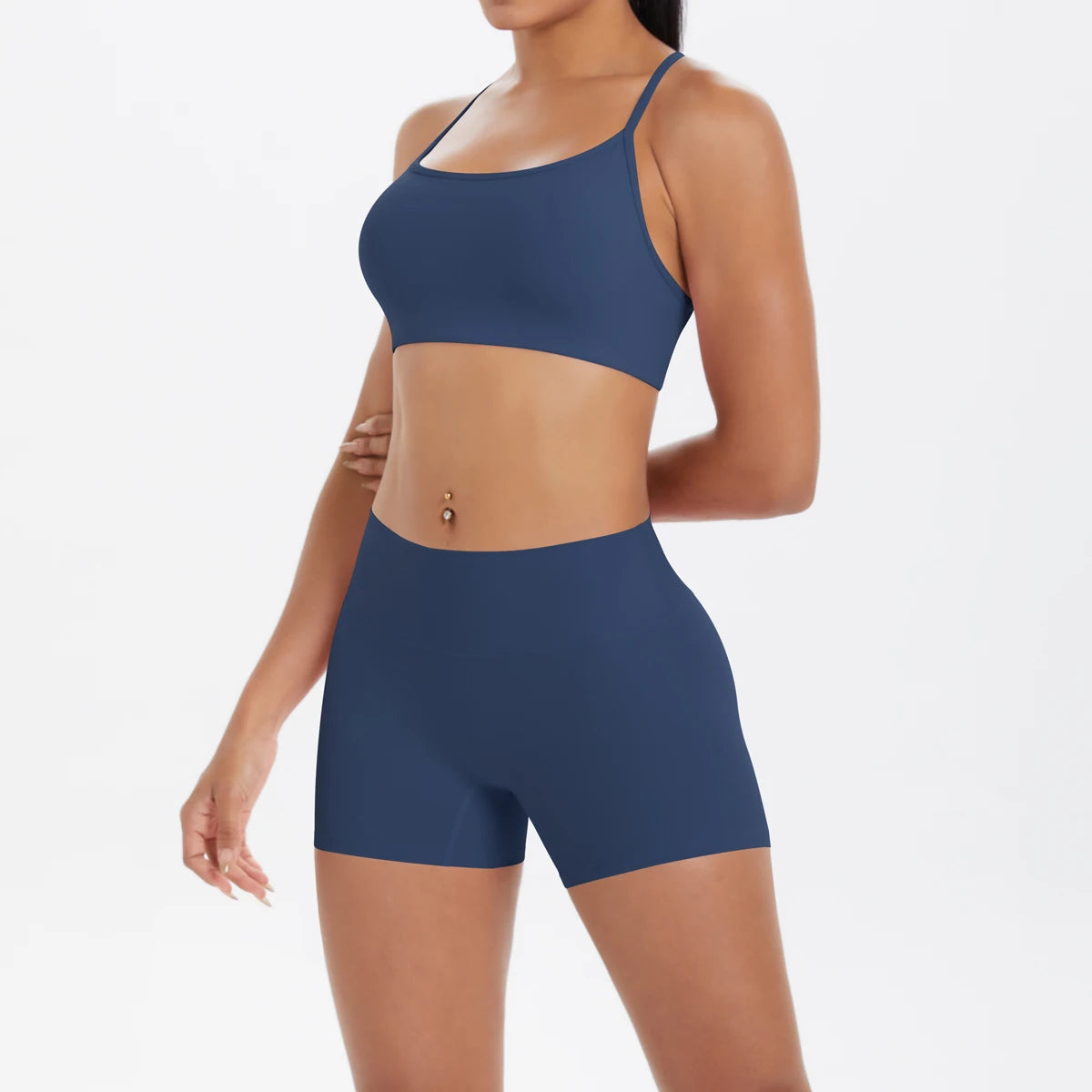 New Cross Backless Yoga Bra And Fitness Shorts Gym Yoga Set Woman’s Summer Running Sports Quick-Dry Women Gym Clothing Yoga Suit