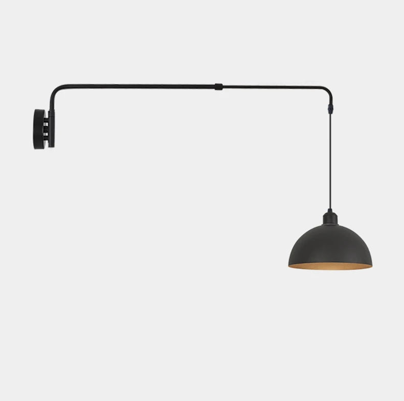 Modern Black Metal Wall Light For Bedroom Bedside Reading Long Arm Wall Lamp Scalable Adjustment