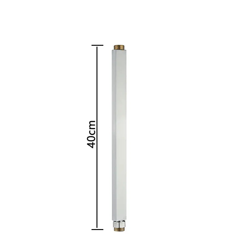 30/40cm Square Round Extension Tube For Bathroom Shower Faucet Black General Interface Extension Tubes Extend Pipe