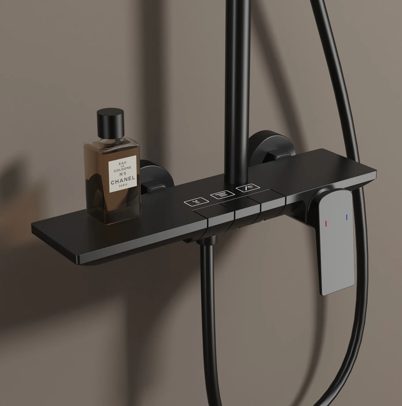 Rose Gold Piano Bathroom Shower System Solid Brass Bathroom Faucet Accessories Rain Shower Head Hot Cold Piano Shower Set