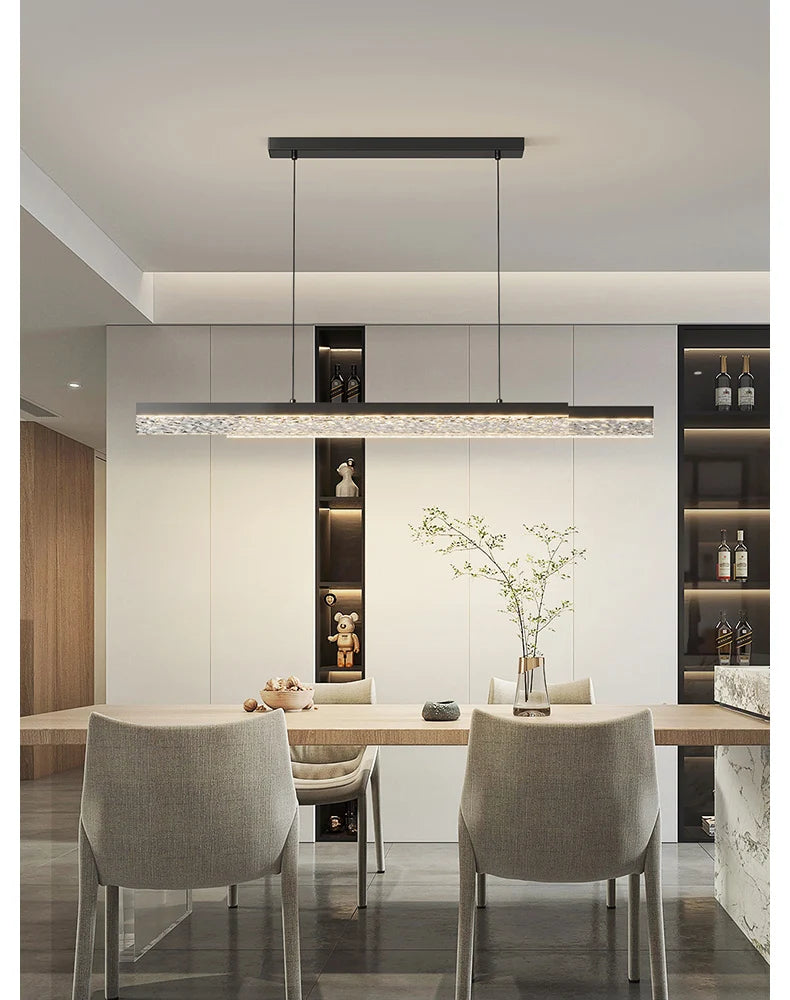 Modern Light Creative Bar Counter Strip Designer Lamps LED Pendant Light For Dining Table Kitchen Chandelier Adjust Function