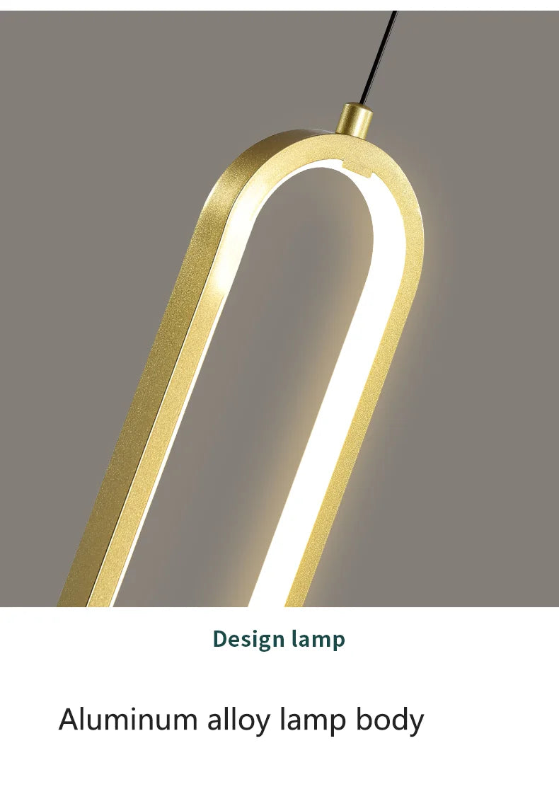 Modern Minimalist Pendant Light Nordic Living Room Kitchen Villa Loft Ceiling Hanging Light Indoor Staircase LED Long Chandelier