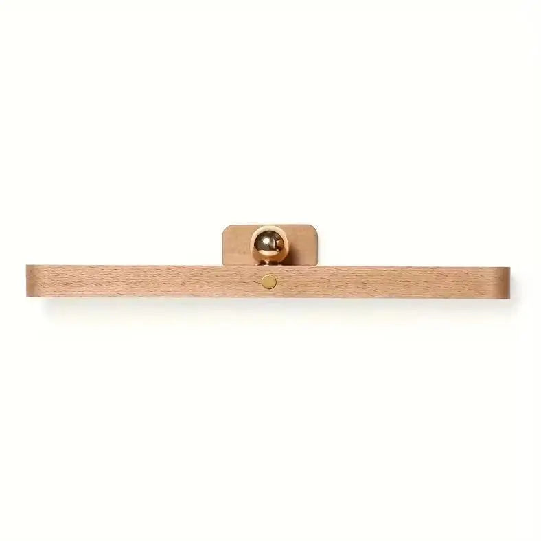 Modern Wooden LED Night Light - Touch-Controlled, Rechargeable, Wall Mount or Freestanding Lamp, Wireless LED Makeup Light