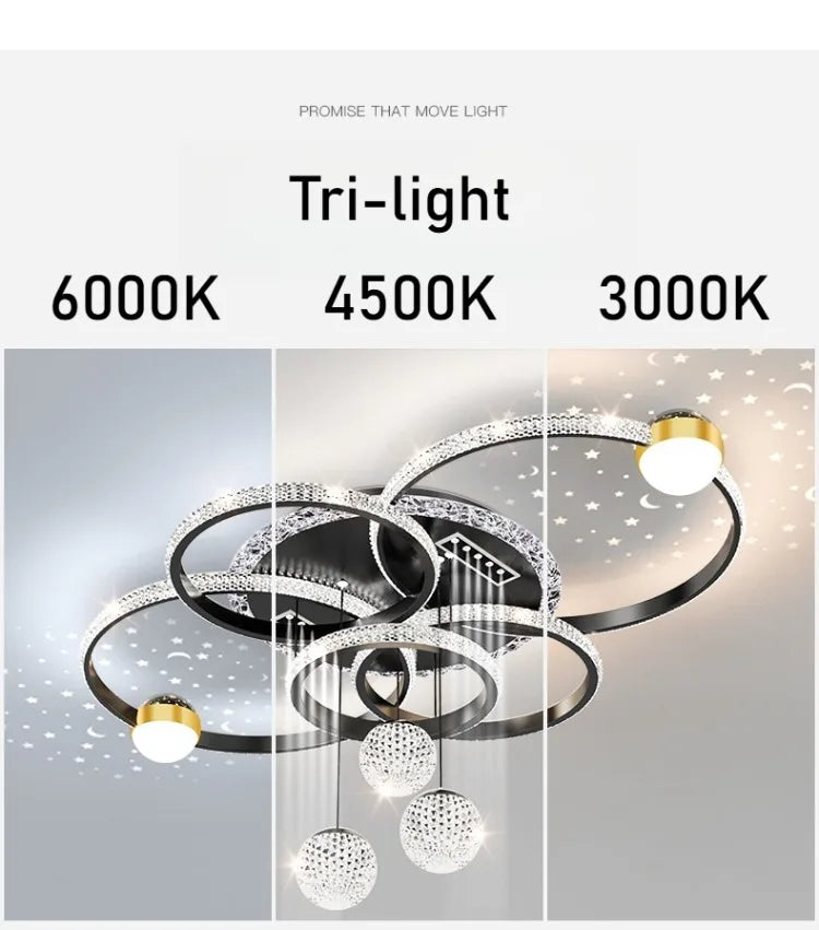 Modern LED Ceiling Light for Living Room Decor Pendant Light Interior Decoration Ceiling Luxury Chandelier Restaurant Lamp Villa