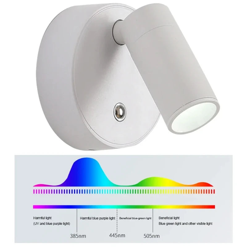 Adjustable Wall Light with Remote Control USB Rechargeable Bedside Reading Wall Lamp COB Touch Control Warm Light for Bedroom
