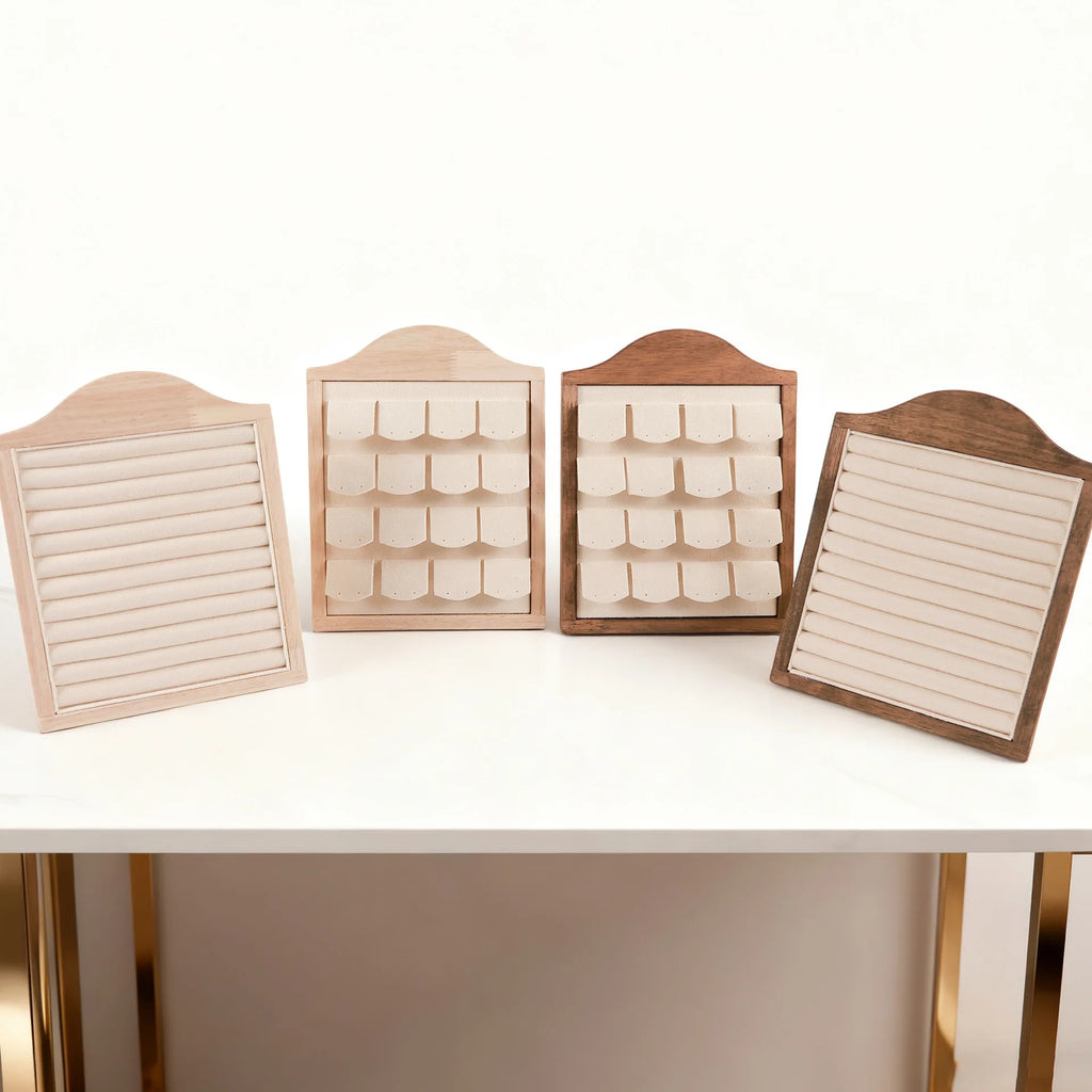 1 Pcs Wood Earrings Ring Photo Frame Jewelry Display Stand Jewelry Rack Velvet Jewelry Storage Tray Store Counter Props Show