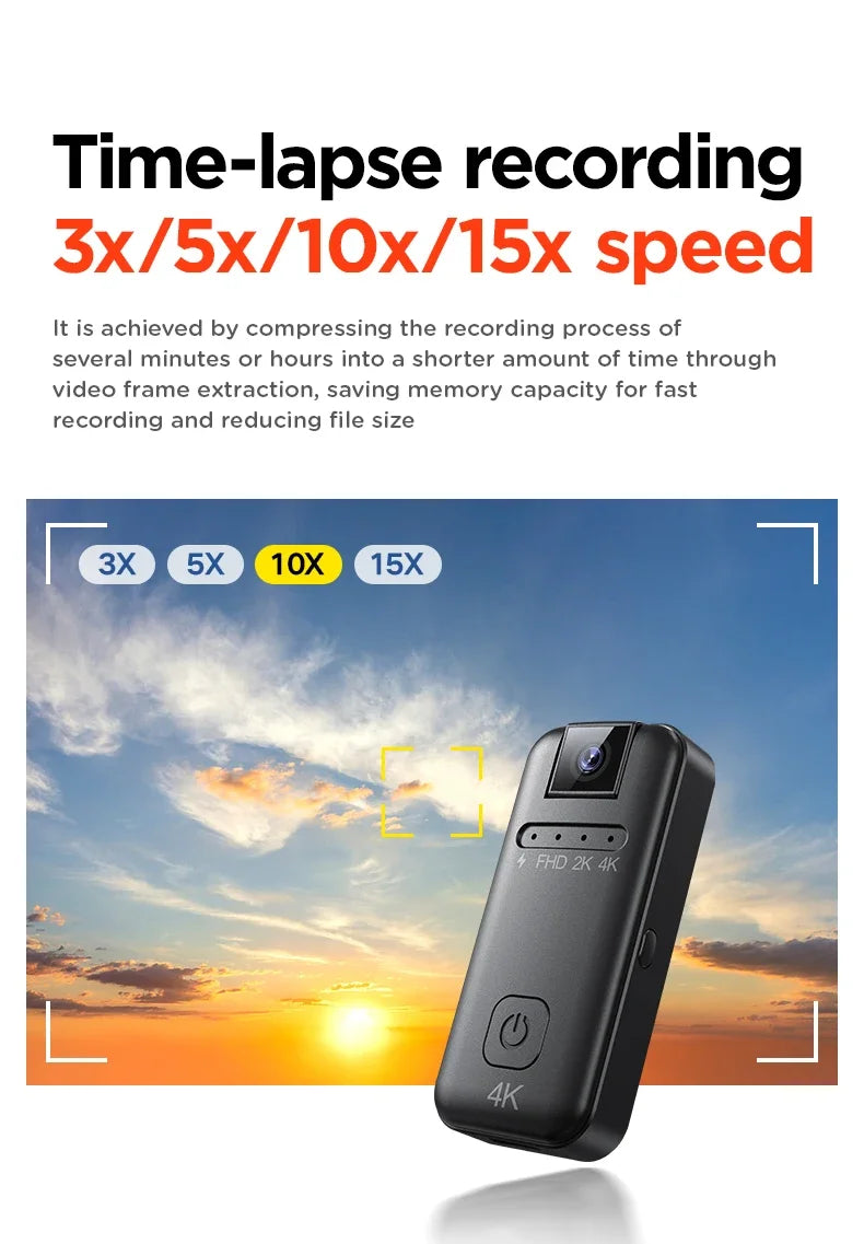 Full HD 4K Micro camera  portable recording equipment for riding motorcycles, bicycles, police law enforcement recorders, extrem
