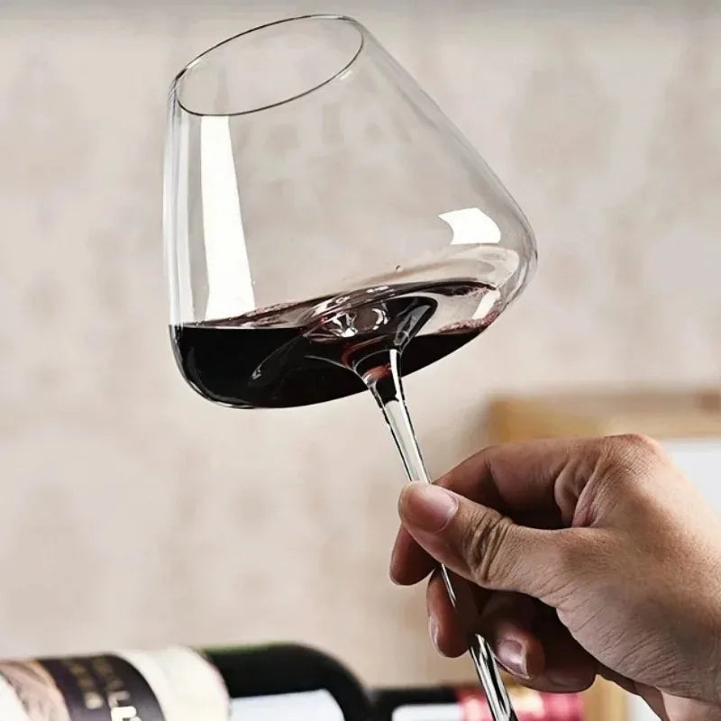 720ml Crystal Burgundy Wine Glasses Set Modern Fluted Design Dishwasher Safe for Red Wine Tasting Home Bar Decor Gift