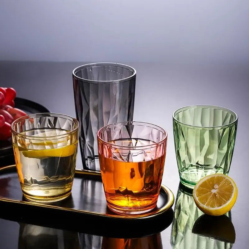 2025 New Shatterproof Acrylic Water Tumblers 490ml Unbreakable Drinking Glasses Reusable