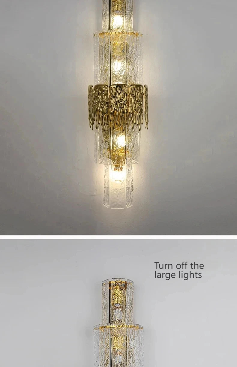 Light Luxury Led Wall Lamp Home Decoration Living Room Tv Background Wall Staircase Bedroom Italian Bedside Glass Wall Lamp