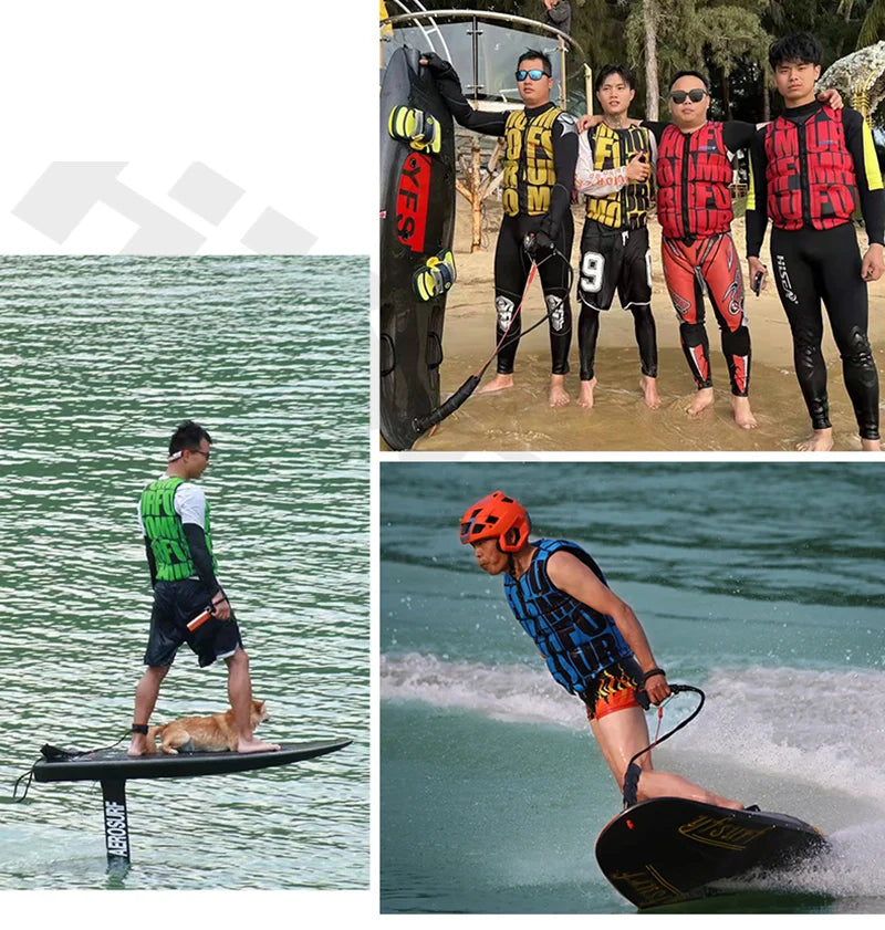 Life Jacket Adult Neoprene Buoyancy Surf Vest Water Sports Kayak Motorboat Drifting Vest Rescue Lifeguard Professional Life Vest
