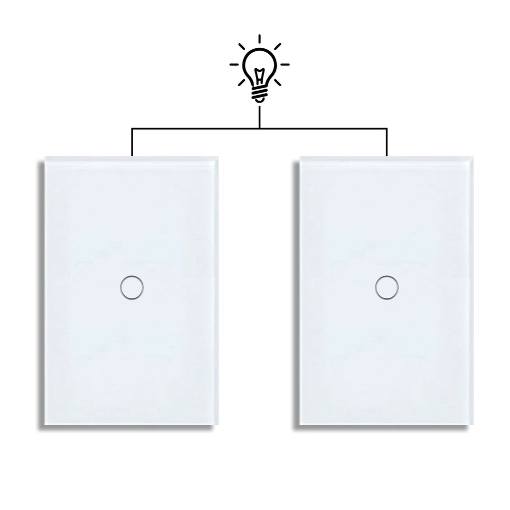 Dual Touch Switch 2Way Light LED Sensor Wall Switches With Tempered Glass Panel Bedroom Stair Switch For US BR Country No Wifi