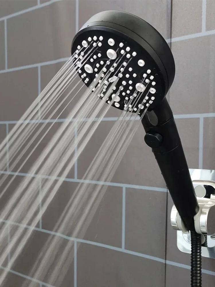 Filter 9 Modes Adjustable Shower High Pressure Shower Head with Hose Water Saving One-Key Stop Spray Nozzle Bathroom Accessories