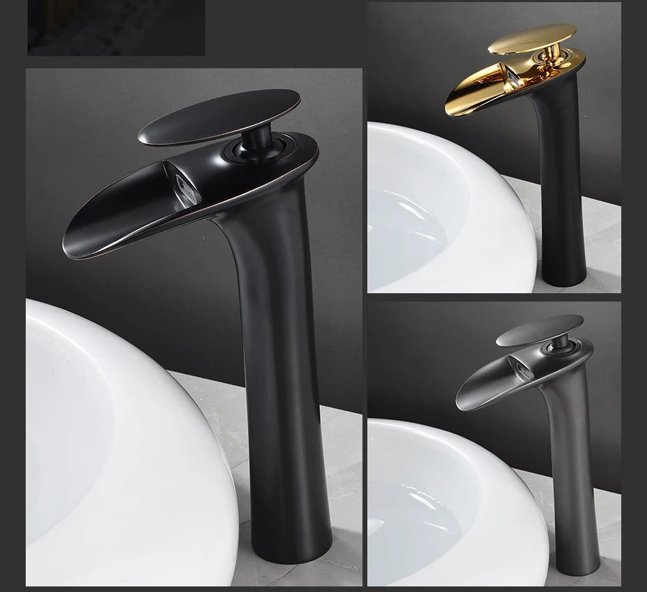 Basin Faucets Modern White Bathroom Faucet Waterfall faucets Single Hole Cold and Hot Water Tap Basin Faucet Mixer Taps 855924