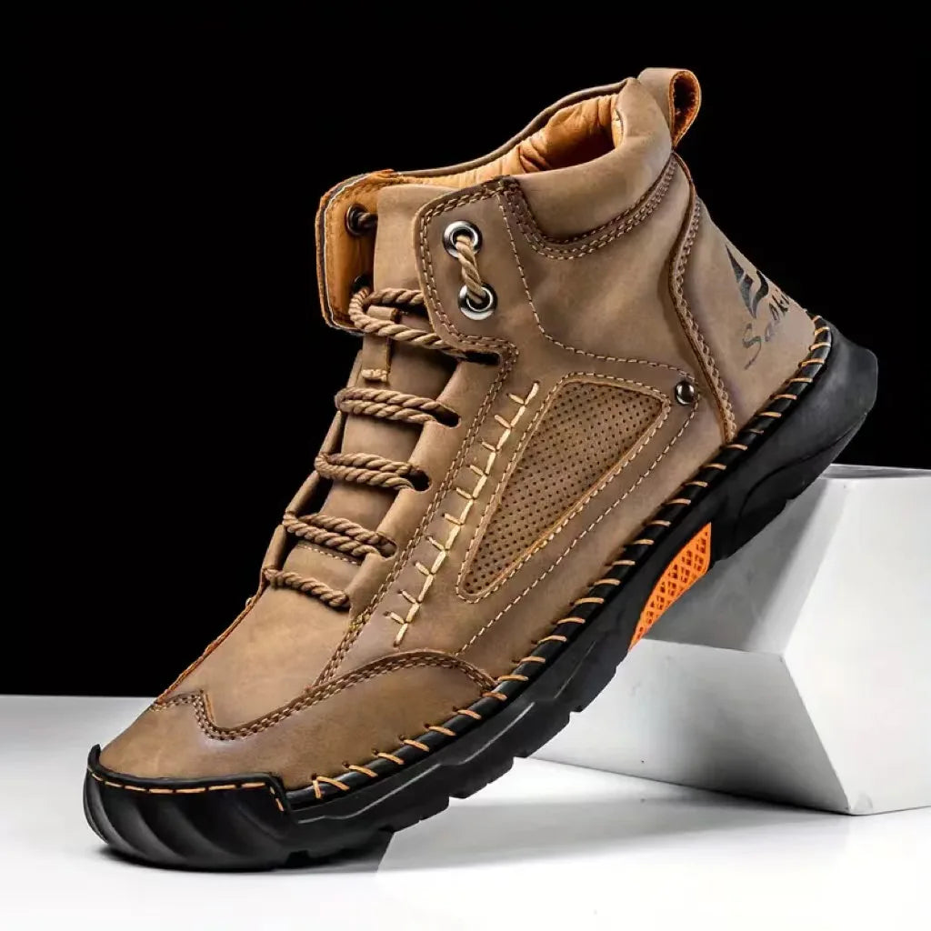 Handmade Men Boots Design Sneakers Man Outdoor Casual Leather Men Shoes Ankle Boots Fall Breathable Hot Sale 2025