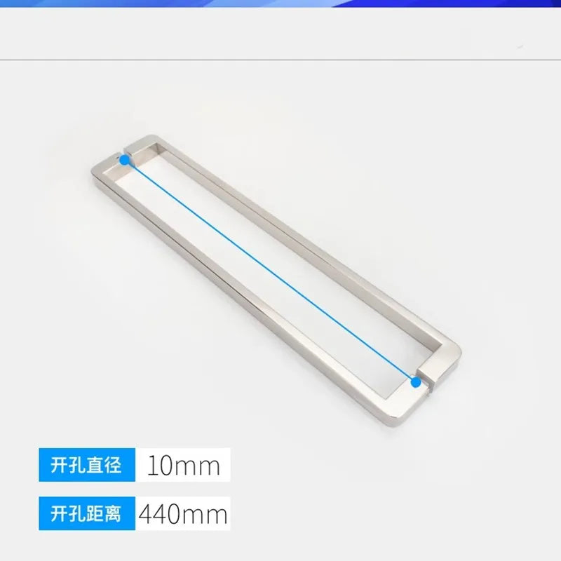 Shower Room Accessories, Bathroom Glass Door, Stainless Steel 440mm Matte Black, Double Sided Pull Handle (LQD105)