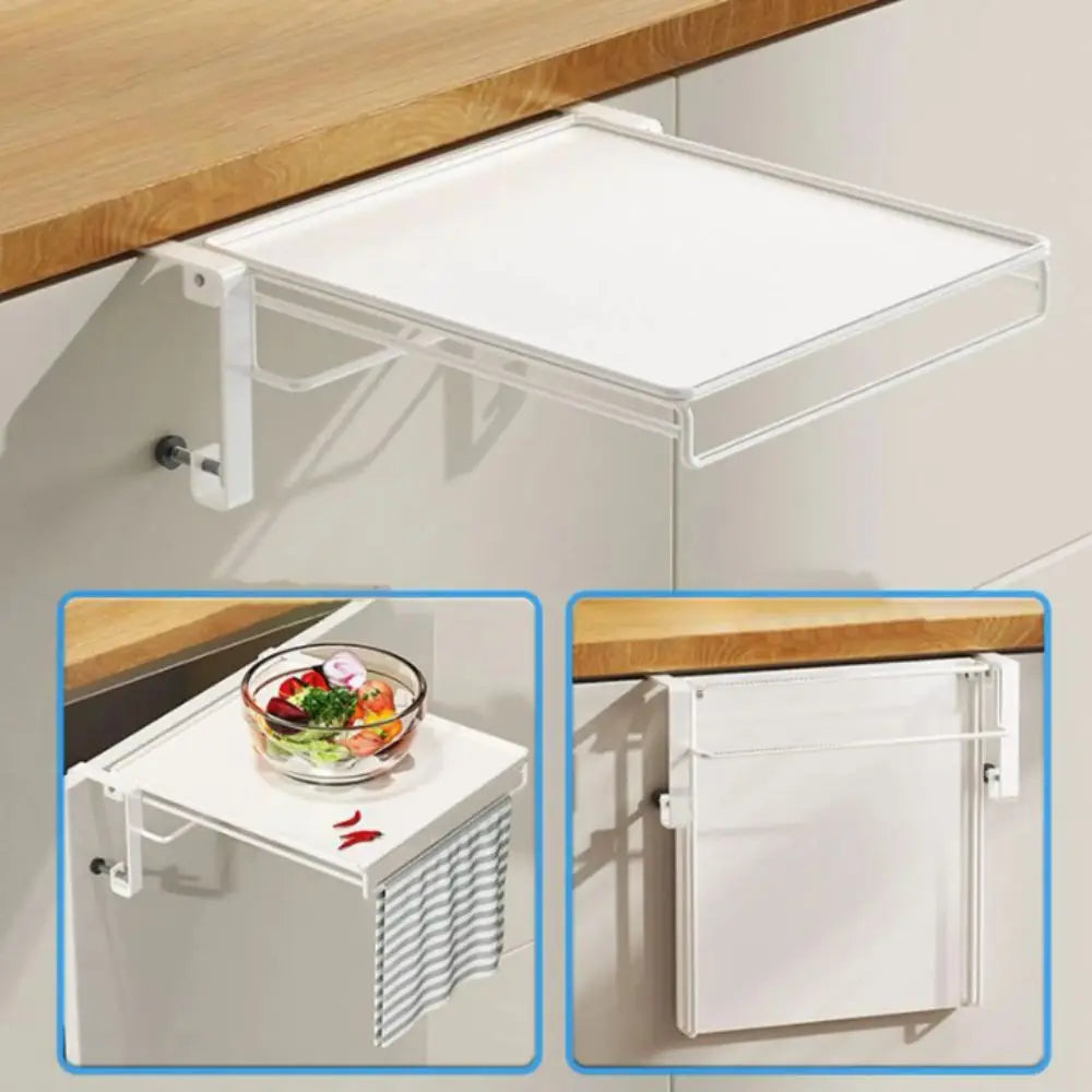 Foldable Design Cabinet Door Storage Rack With Towel Rack Countertop Cabinet Kitchen Shelf Door Mounted Storage Organizer