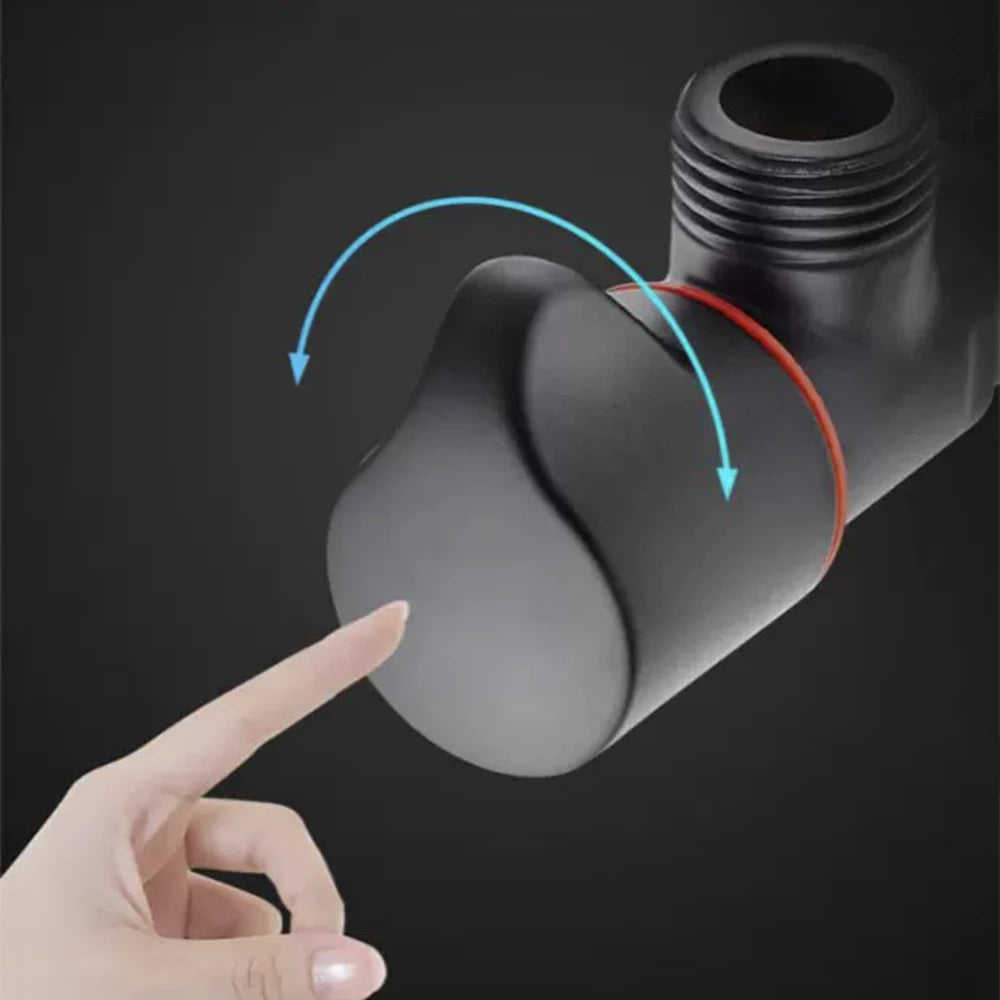 Black Stainless Steel Bathroom Filling Angle Valve G1/2 Threaded Standard Male Corner Bidet for Kitchen Cold Hot Tap Accessories