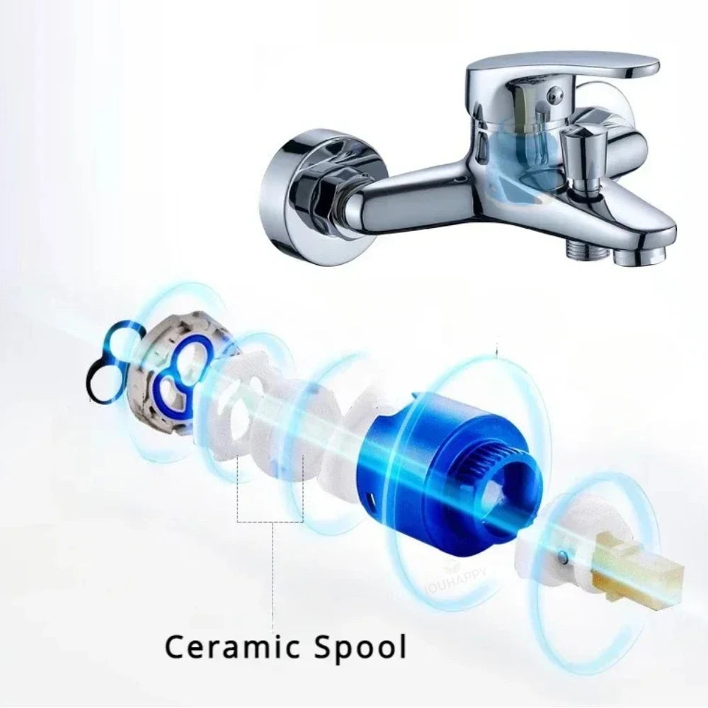 Wall Mount Sink Faucets Hot Cold Water Tap Hand Wash Basic Faucets Shower Multifunction Faucet Mixing Valve Bathroom Accessories