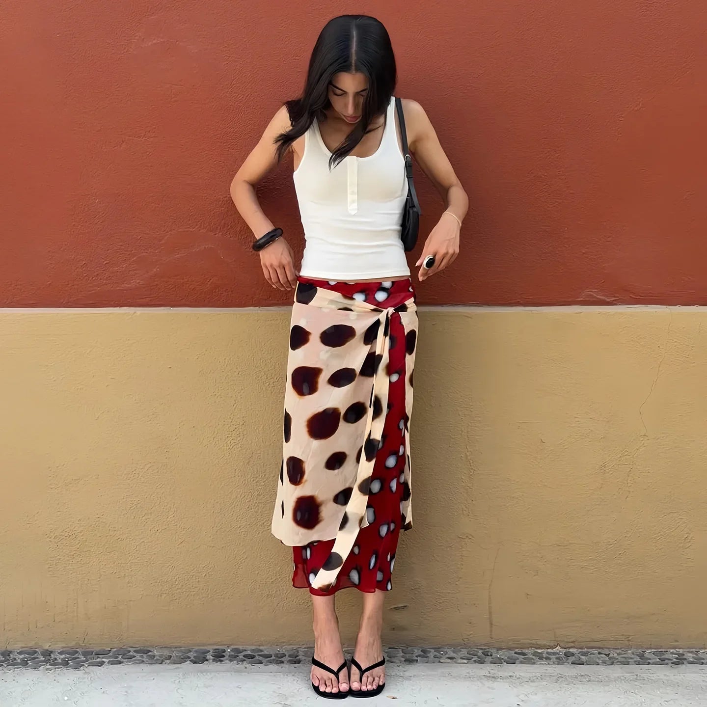 Trendy Slip Dress Animal Print V-neck Sexy  High Slit Fit Maxi Women Dresses Party Stylish Retro Summer Beach Street Outfits Y2k