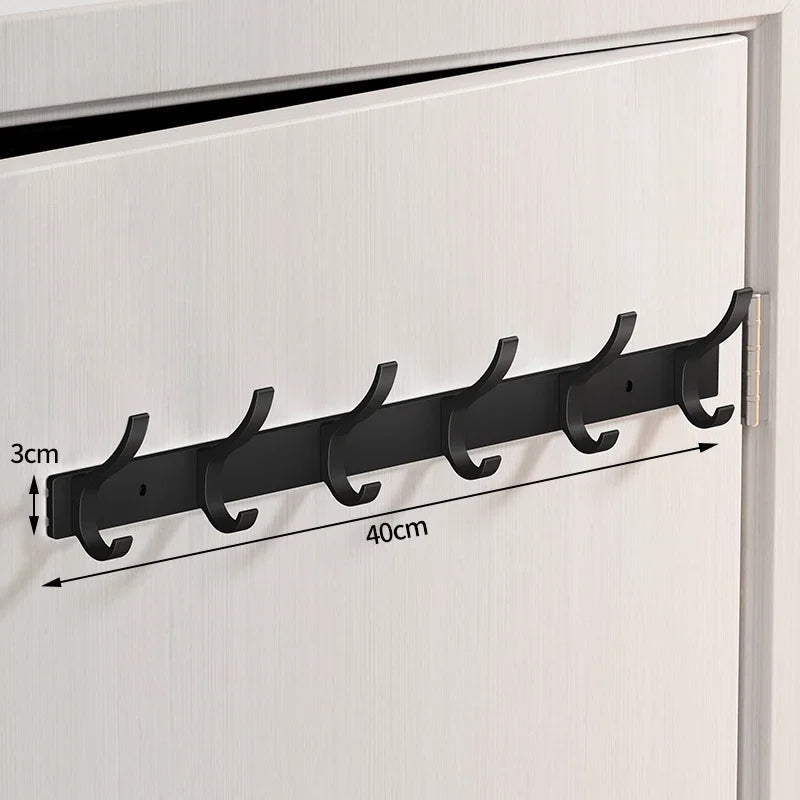 Black Robe Hooks Towel Hanger Nail Wall Rack Hooks Coat Clothes Holder for Bathroom Kitchen Accessories