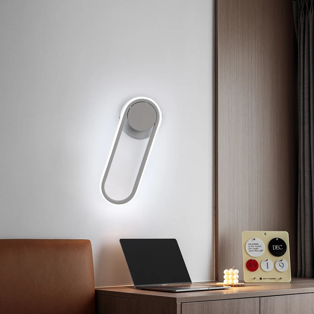 Modern Wall Light White Led Wall Lamp Rotational Sconce Fixture Nordic Bedroom Luster Loby Aisle Living Room Decor Minimalist