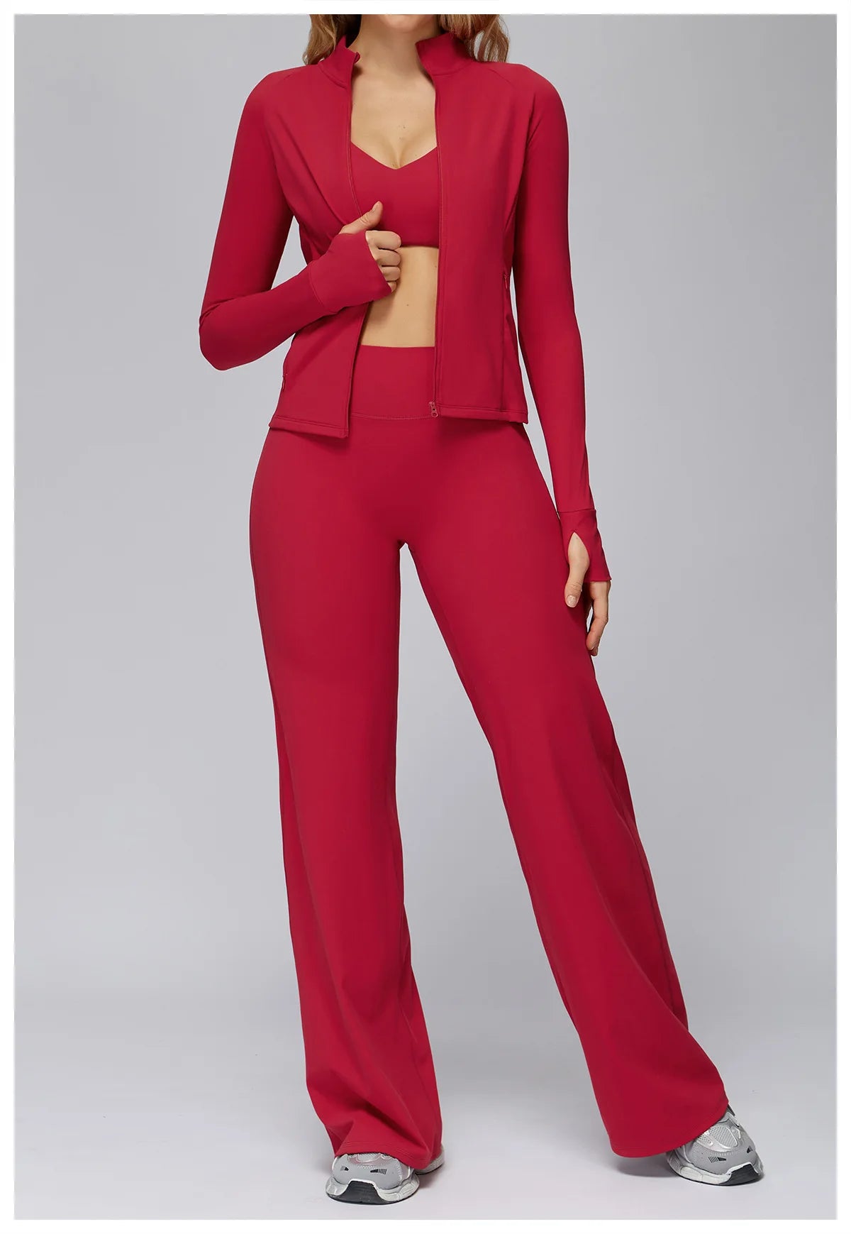 Women's Sports Yoga Pants High Waisted Straight Flared Trousers Running Fitness Sport Trousers Female Gym Casual Sports Pants