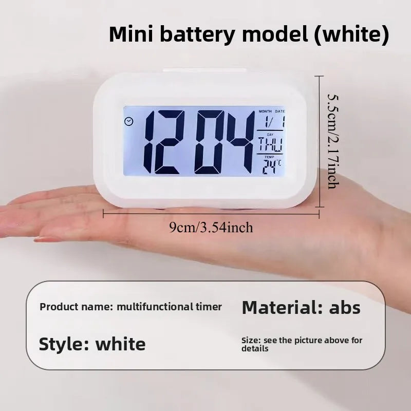 Alarm Clock Digital Clock LED Electronic With Backlight Snooze Calendar For Home Office Desktop Table Screen Display Watch