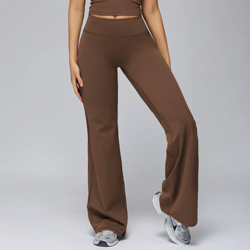 Women's Sports Yoga Pants High Waisted Straight Flared Trousers Running Fitness Sport Trousers Female Gym Casual Sports Pants