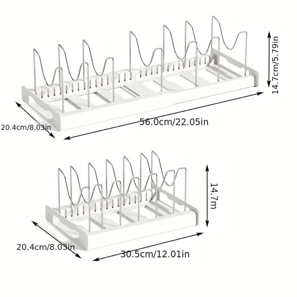 Kitchen utensil artifact pot storage rack Foldable kitchen utensil storage rack Kitchen pot lid storage rack