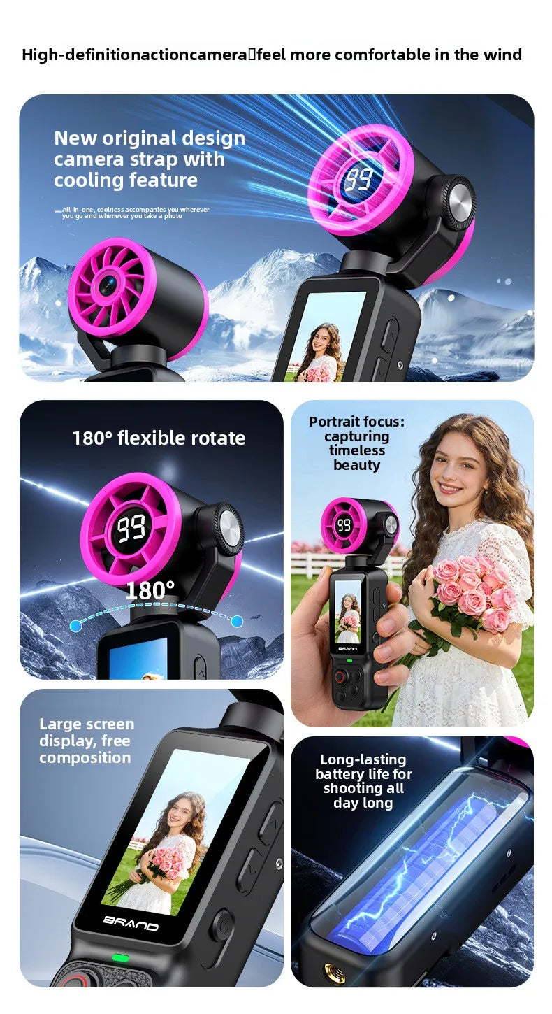 HD Handheld Sports Camera Mini Portable Video Recorder Anti Shake Action Camera for Vlog Audio Recording Students