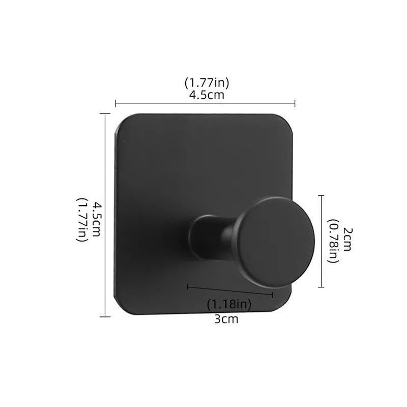 1/4pc Stainless Steel Wall Hooks Adhesive Door Key Clothes Coat Hanger Bathroom Robe Towel Hanging Holder Kitchen Organizer Hook
