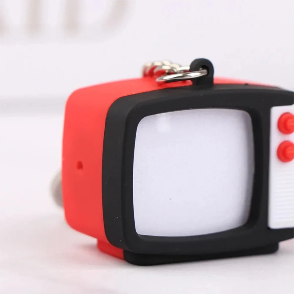 Creative Retro Television Keychain Model  Keychain Pendant Creative Children  Miniature Television Tv Led Keychain Home