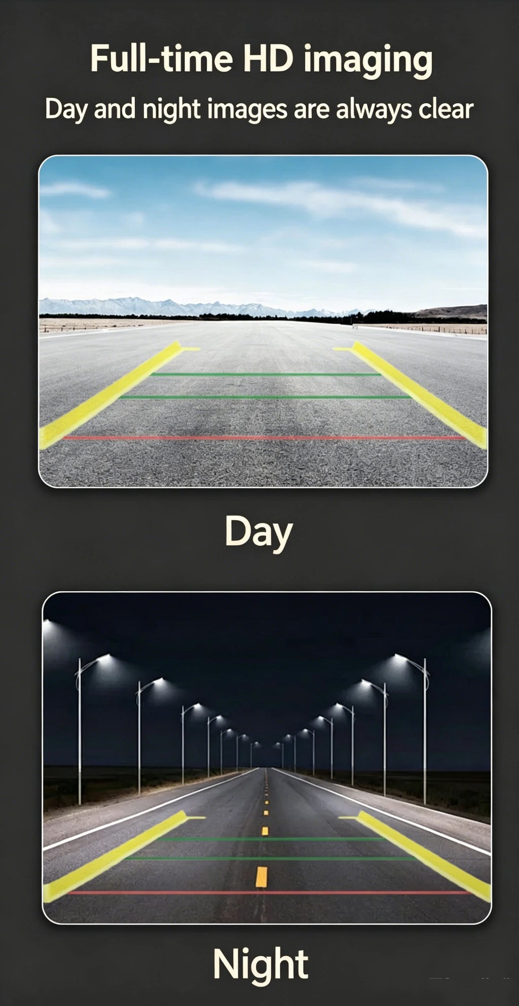 Car Camera HD Night Vision AHD/CCD Universal Dynamic Trajectory Reversing Camera Waterproof Fisheye 170 Degrees.