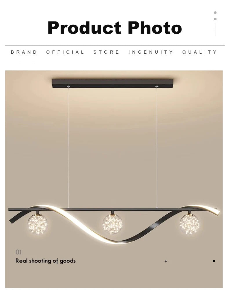 Modern Minimalist Led Pendant Lamps Dimming for Coffee Table Dining Room Kitchen Island Ceiling Chandelier Home Lighting Fixture