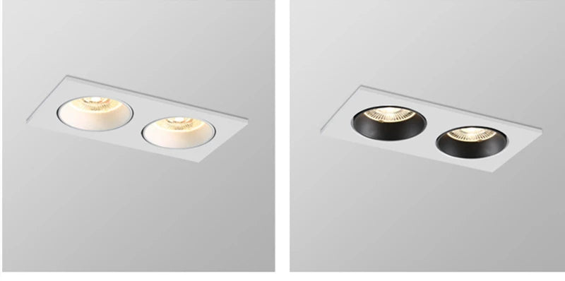Modern Simple Down Light Embedded Dark Decoration Household Ultra-Thin No Main Light Adjustable Angle LED Anti-Glare Spotlights