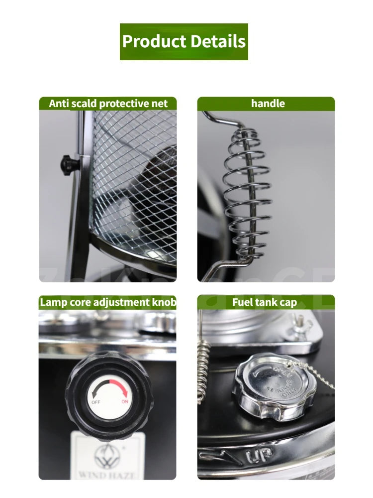 High-efficiency Liquid Fuel Heater, Stainless Steel Indoor Warmer, Non-electric Heating Stove, Portable for Outdoor Camping