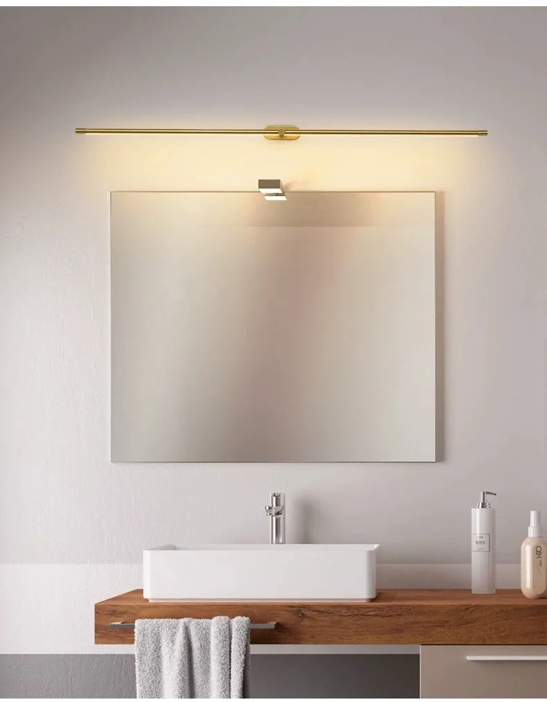 Modern Minimalist Mirror Headlights, Makeup Stands, Bathrooms, Mirror Cabinets, Straight Strip Wall Lights